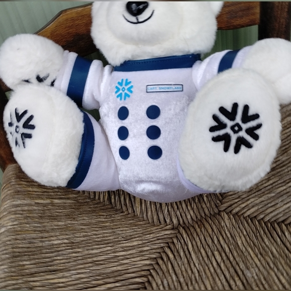 Snowflake Captain Polar Bear in White Astronaut Suit Sitting 8" stuffed animal - Picture 9 of 15